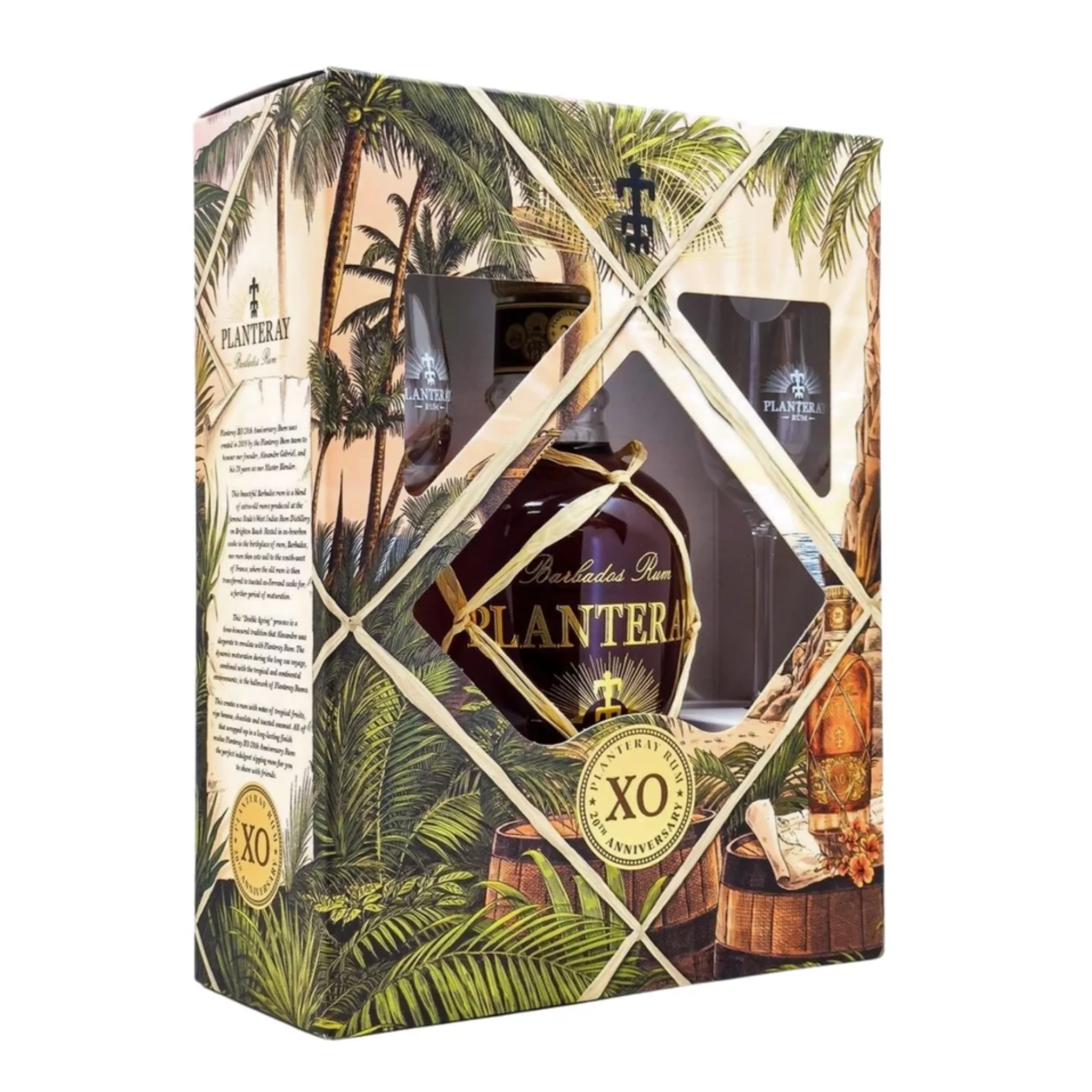 Planterey Rum XO 20th Anniversary  2 hosszúszárú pohárral 0.7 LITER 40%
