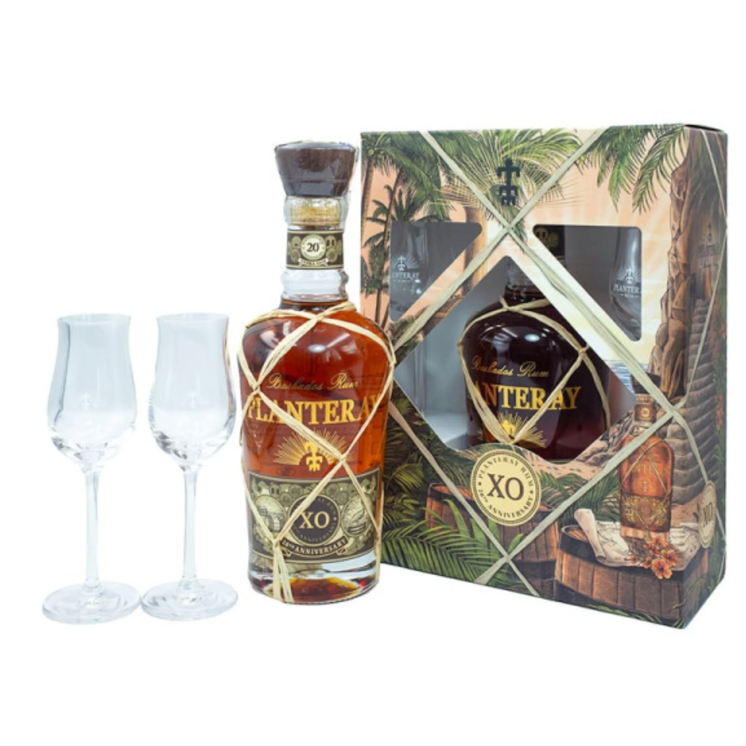 Planterey Rum XO 20th Anniversary  2 hosszúszárú pohárral 0.7 LITER 40%