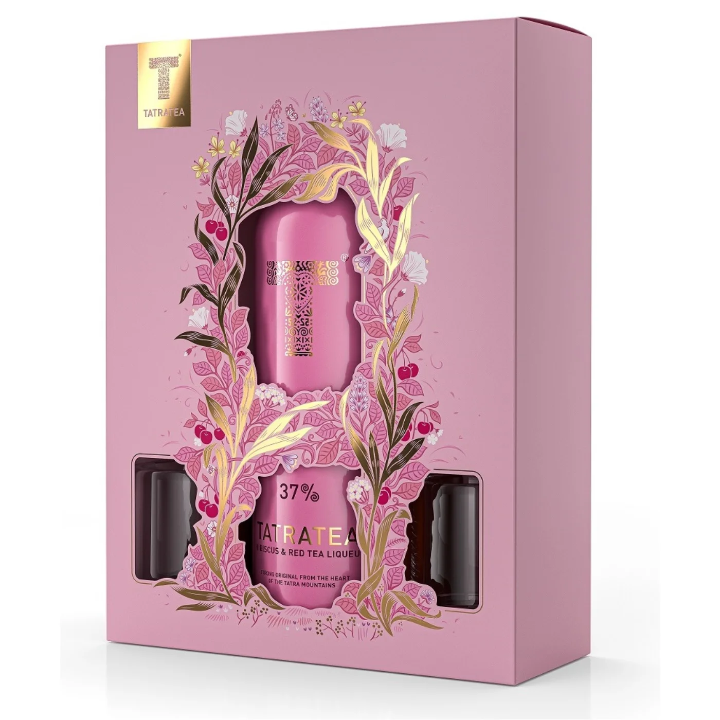Díszdobozos TATRATEA 37% HIBISZKUSZ 2POHÁR  DRS 62% 0,7 LITER