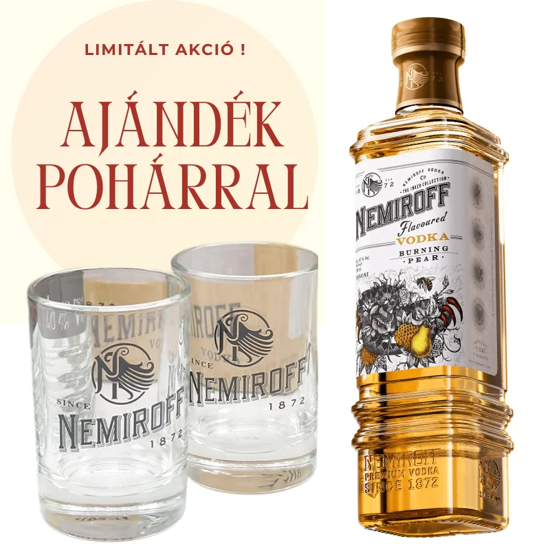 NEMIROFF BURNING Körte Ízű vodka 40% 0,7 l