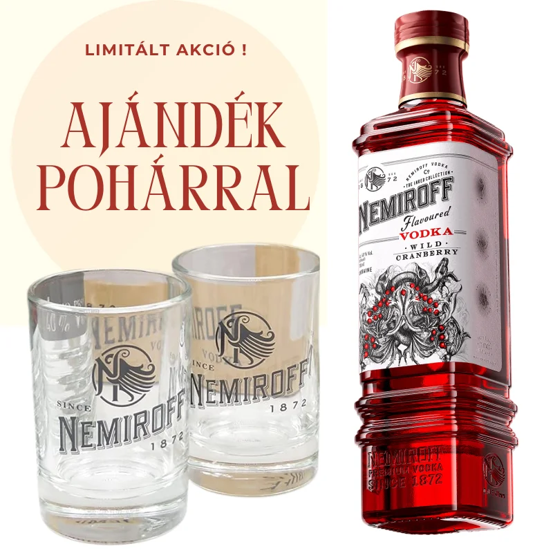 NEMIROFF WILD Vörösáfonya Ízű vodka 40% 0,7 l