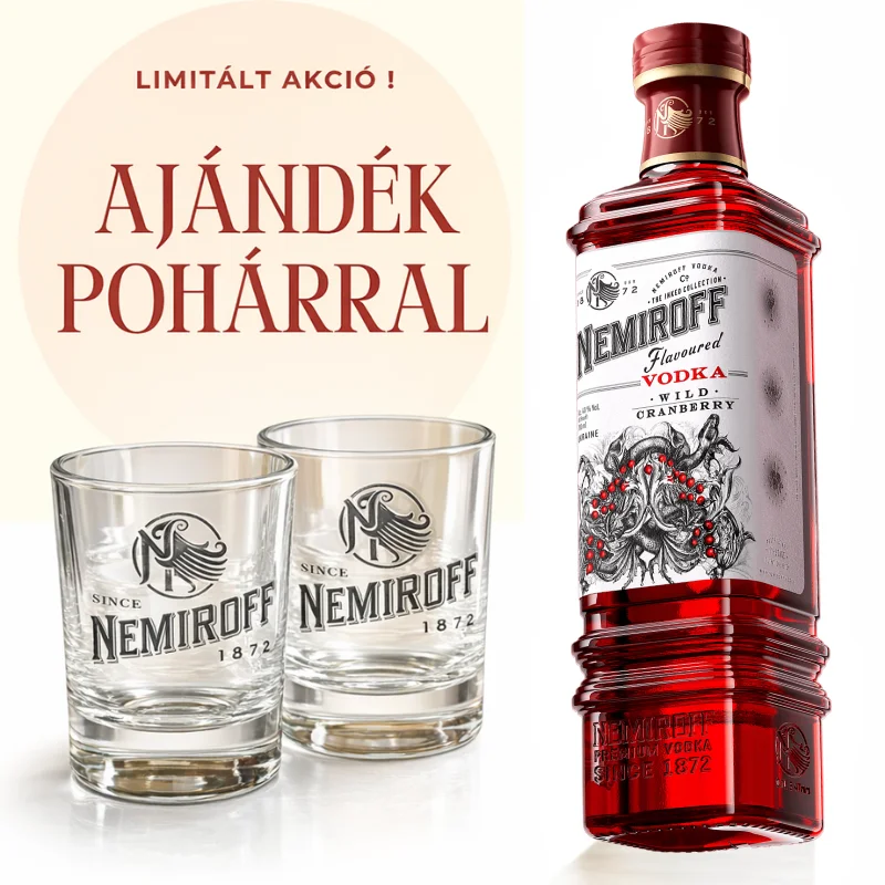 NEMIROFF WILD Vörösáfonya Ízű vodka 40% 0,7 l