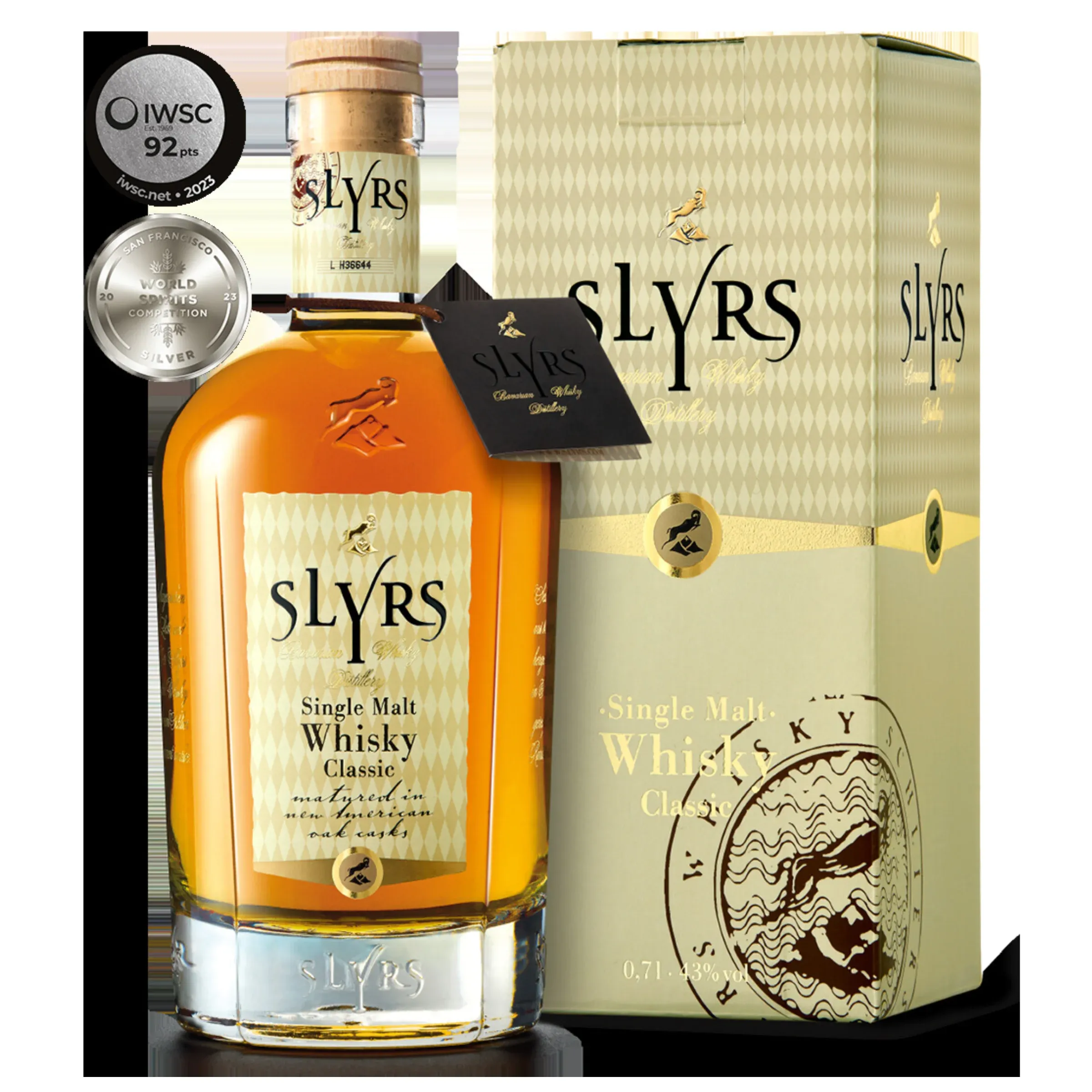 Slyrs Bavarian Single Malt Whisky Classic DD+pohár 0.7 LITER