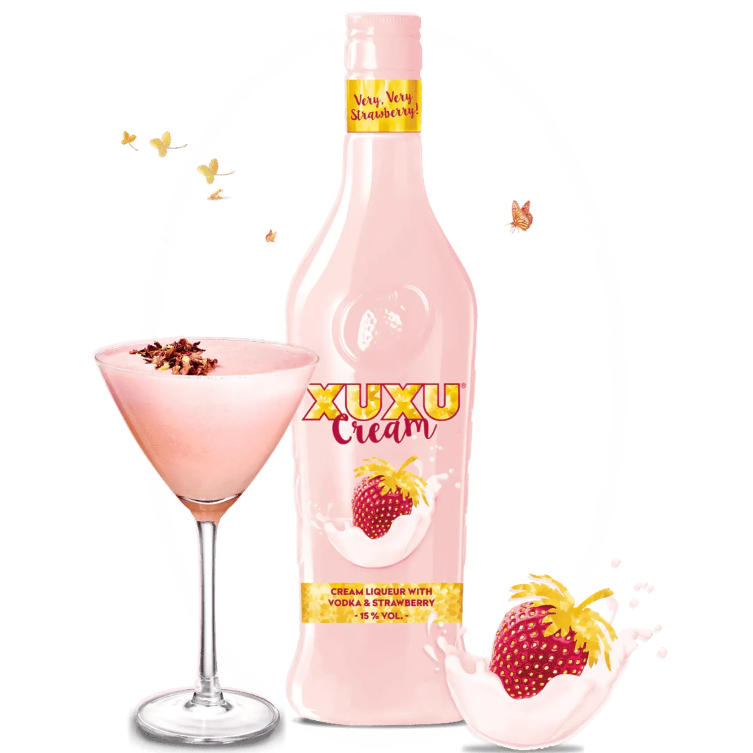 XUXU Cream Cream-Likör mit Erdbeere 0,7 LITER