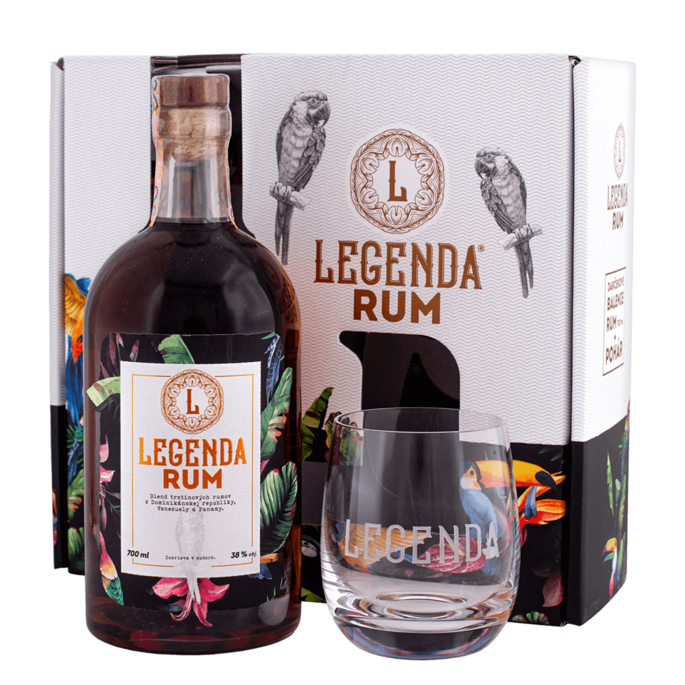 Legenda Rum Díszdobozban , pohárral - 38 %