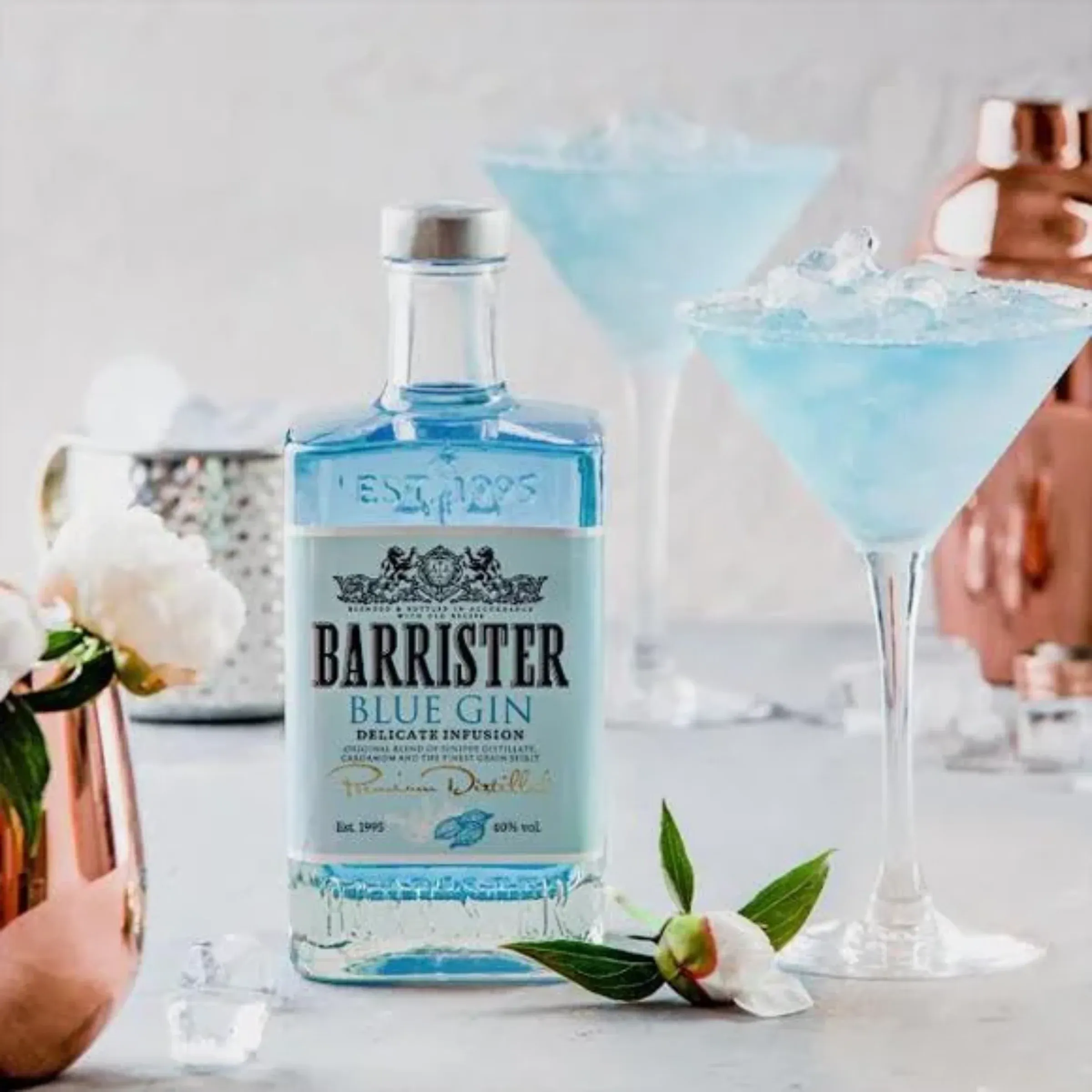 Díszdobozos Barrister Kék Gin+pohár 0,7L 40%