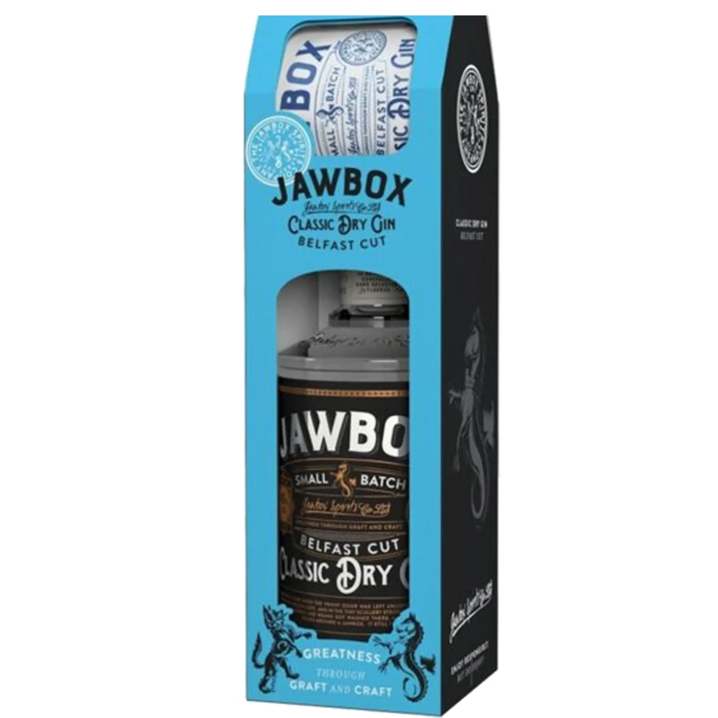Jawbox Small Batch Gin díszdobozban + bögre 43% 0,7 LITER