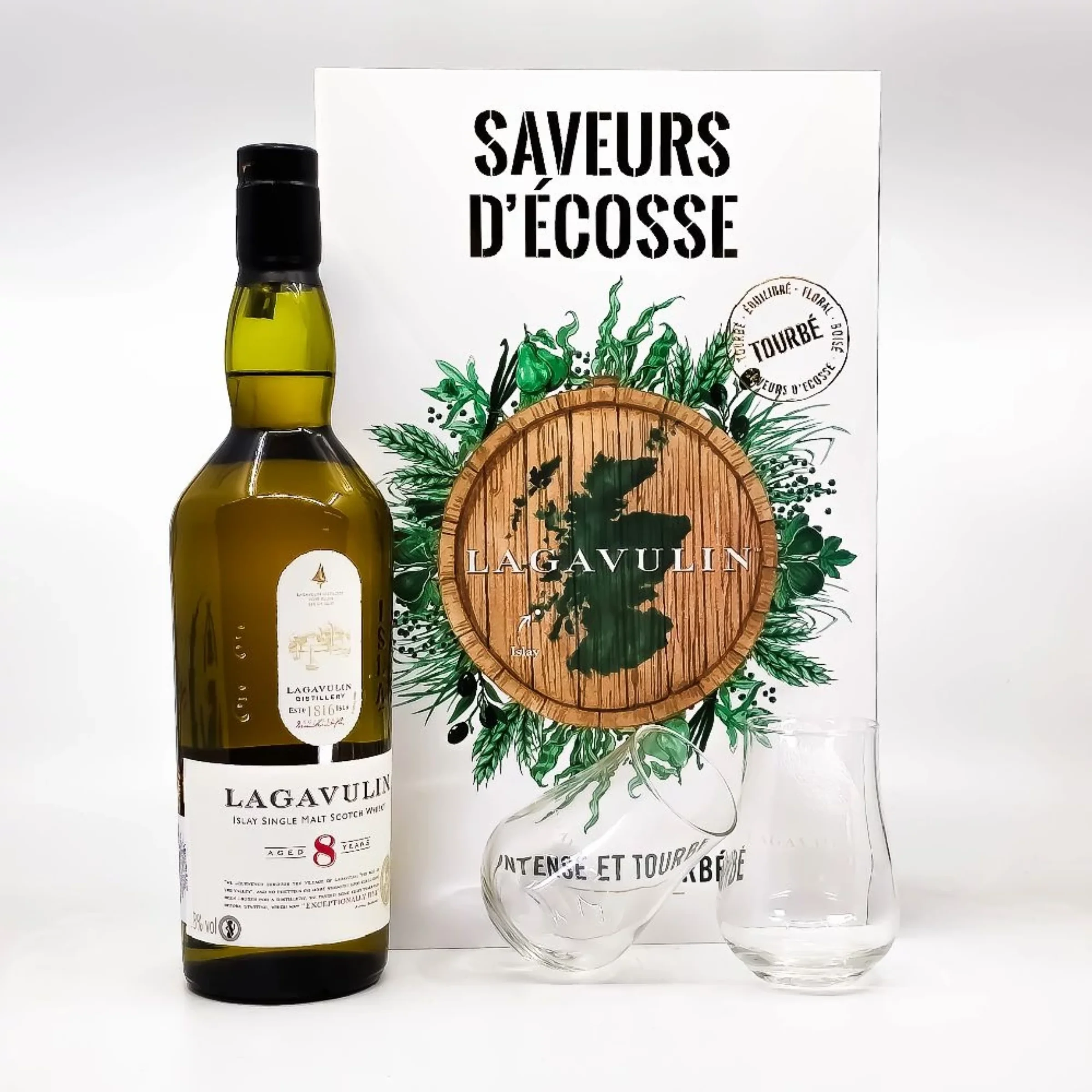 Lagavulin 8 years old whisky+2 pohár 0.7 LITER