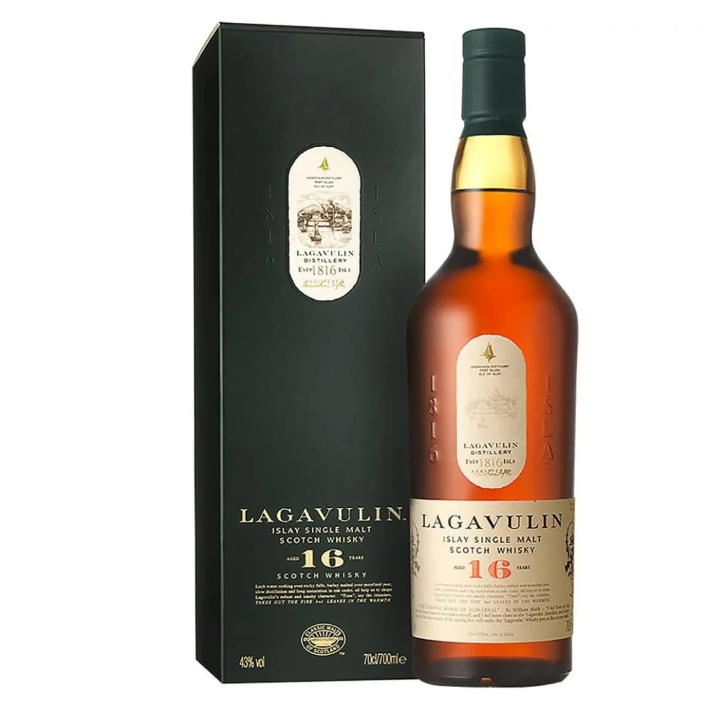Lagavulin 16 years old  Single malt whisky 0.7 LITER