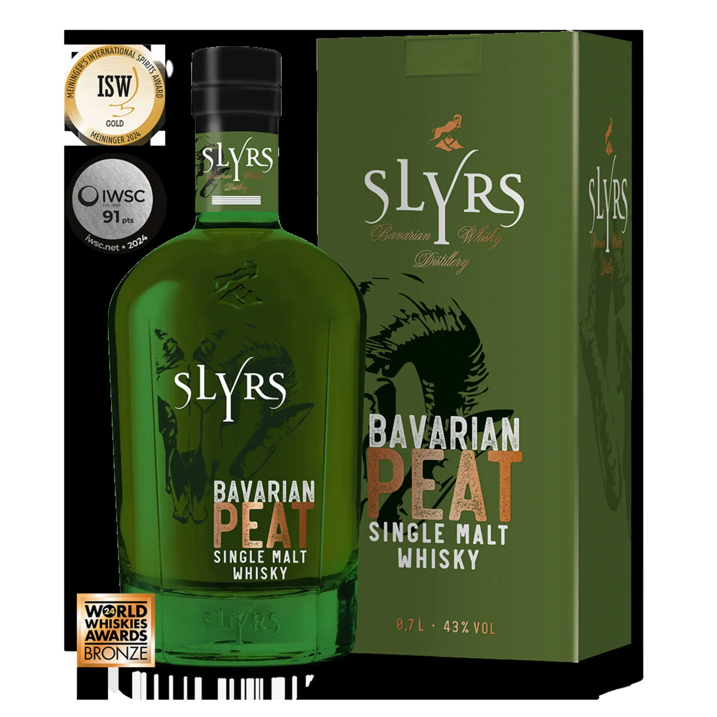 Slyrs Bavarian Peat Single Malt Wisky Pdd 0.7 LITER
