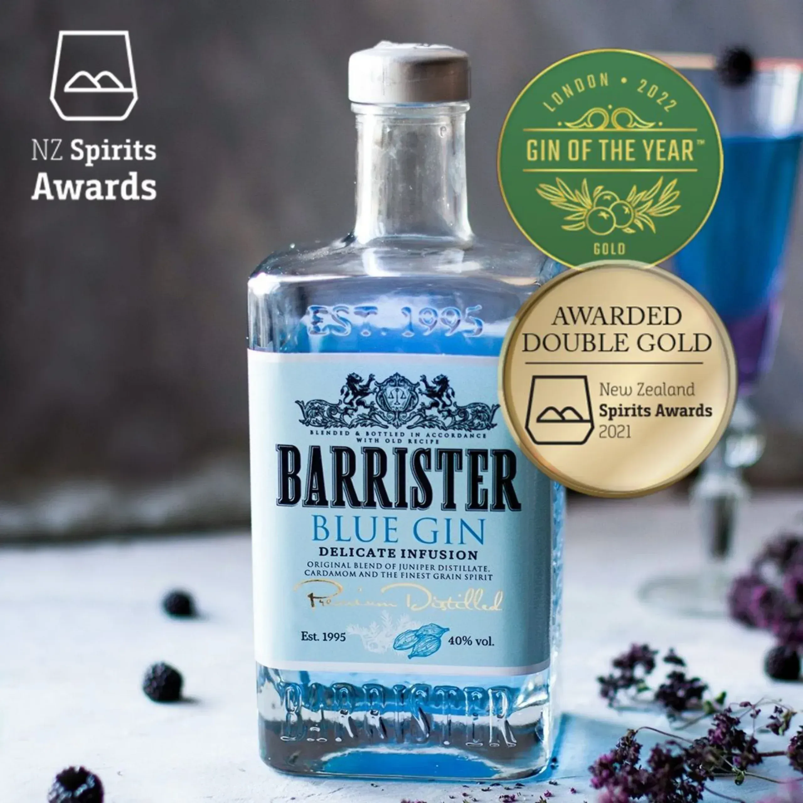 Barrister Kék Gin (kardamom) 0,7l 40%
