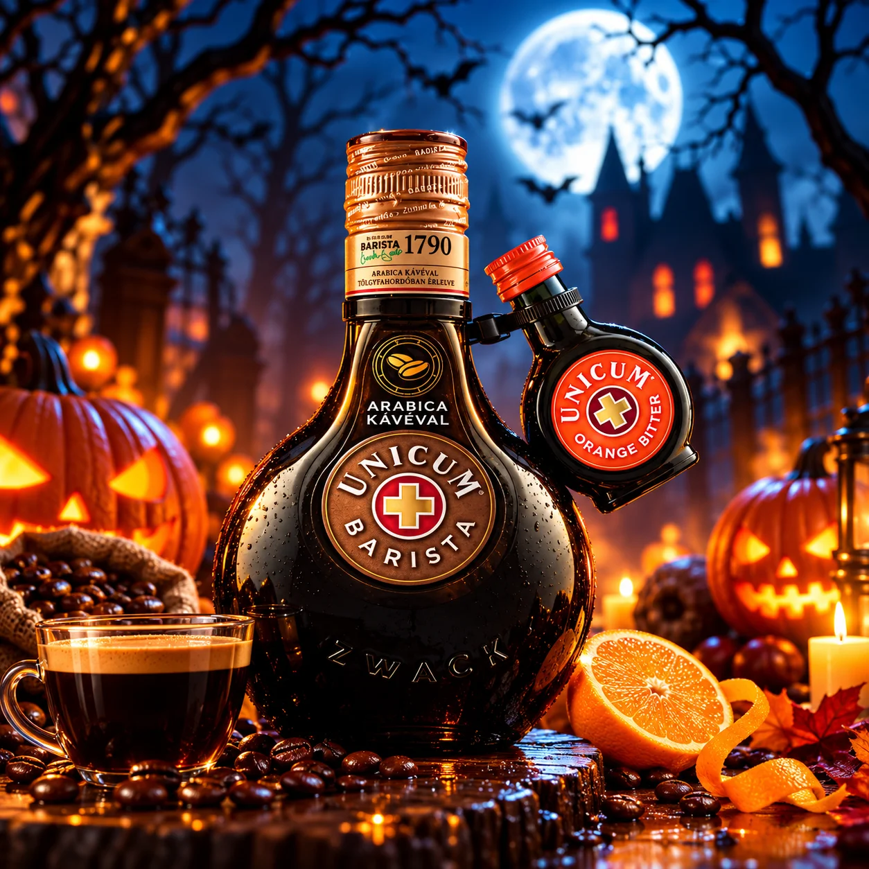 Zwack Unicum Barista +AJÁNDÉK Unicum Orange0.04L+ DRS 0.5 LITER 32%