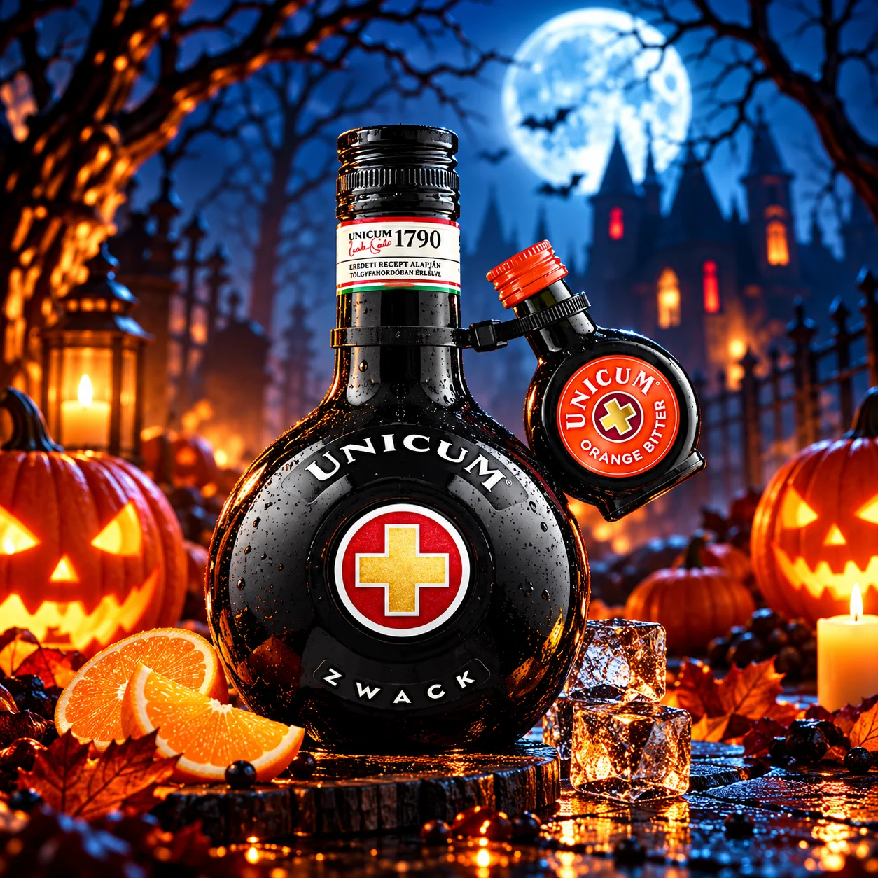 Zwack Unicum  +AJÁNDÉK Unicum Narancs 0.04L+ DRS 0.5 LITER 32%