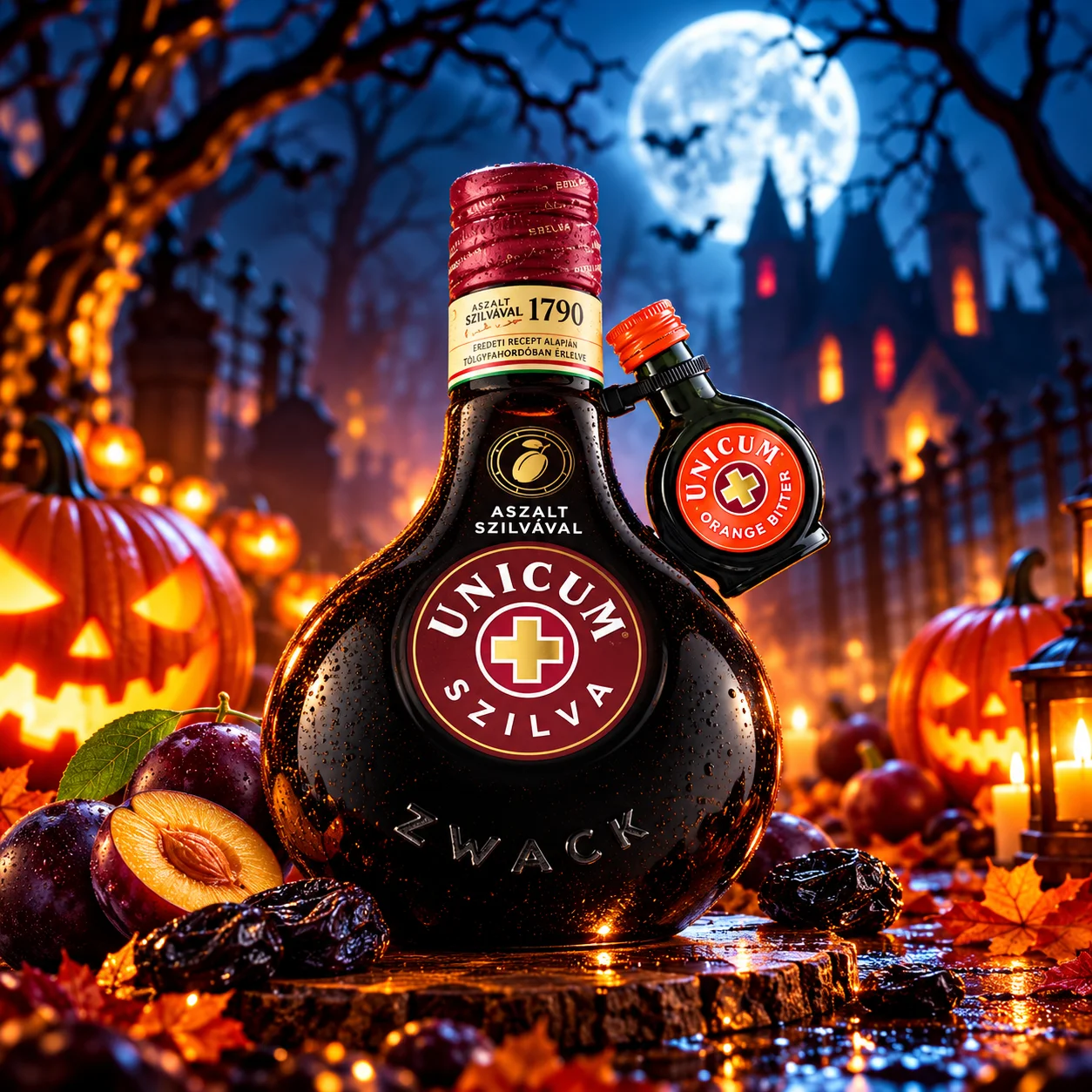 Zwack Unicum Szilva +AJÁNDÉK Unicum Barista 0.04L+ DRS 0.5 LITER 32%
